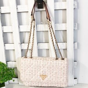 Guess Giully Quilted Pink Mini Crossbody Like New